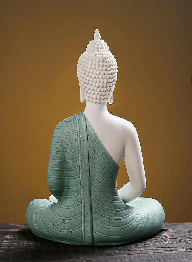 Qinlang 12 inch Green Buddha Statue for Home Decor, Ceramic Meditation Buddha Decoration for Home - Image 4